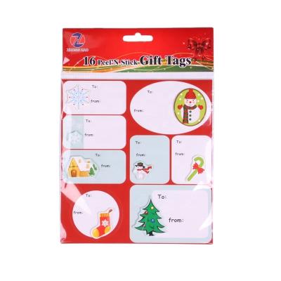 China Waterproof+Eco-friendly Christmas Birthday Gift Tags Sticker Christmas Labels for sale