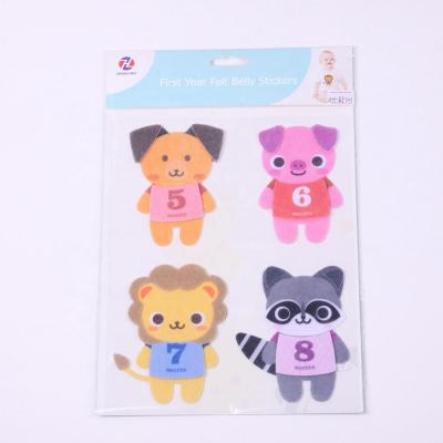 China Felt Belly Sticker Cartoon Animal Felt Sticker For Kids for sale