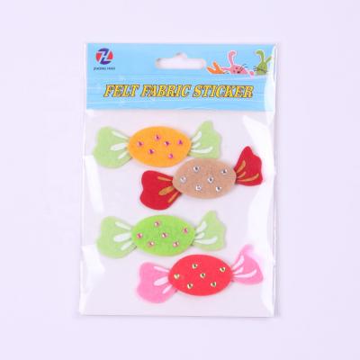 China Waterproof+Eco-friendly Custom Candy Ice Cream Handmade Felt Sticker Kids 3d Fabric Sticker for sale