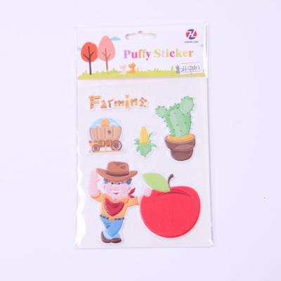 China Waterproof+Eco-friendly Cartoon PU Kids 3D Leather Stickers, Puffy Sticker for sale