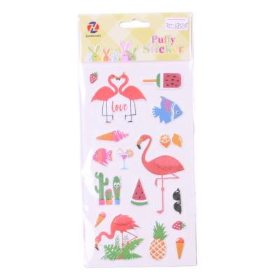 China Waterproof+Eco-friendly New Products Flamingo Kids 3D Sticker Puffy Sticker for sale