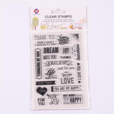 China Lovely design environmental friendly letter DIY clear stamps simply set for car&fun, craft photo album scrapbooking clear stamp for sale