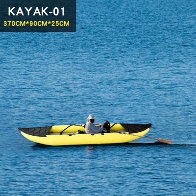 China Portable OEM 0.9mm PVC Fishing Boat 2 Seat 2 Person Rowing Inflatable Kayak Custom Professional PVC Fishing Kayaks For Sale for sale