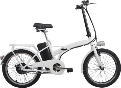 China Carbon Steel Frame White Color Folding Electric Bike / Pedelec  36V / 8Ah for sale