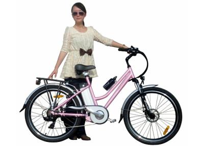 China Girls Pink Green City E Bike / Bicycle with PAS , 250W brushless hub motor for sale