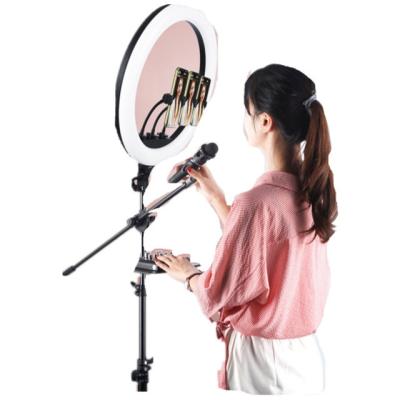 China high quality Live Stream full Kits equipment with wireless microphone ring fill lamp webcam and portable green display with CE en venta