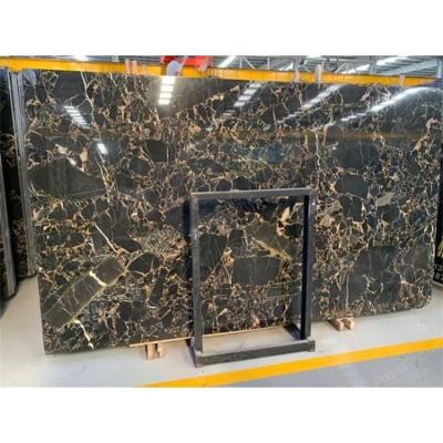 China Modern Chinese Polished Golden Black Marble Tile Italian Athens Portoro Marble Slab For Countertop Flooring Flooring for sale