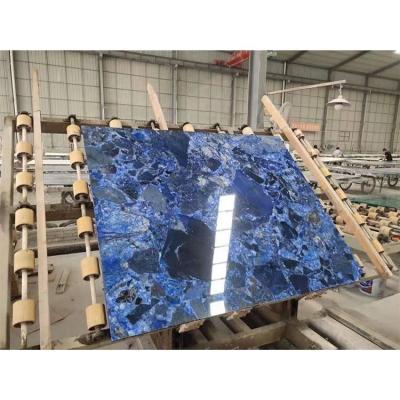 China Factory Stock Beautiful Modern Navy Terrazzo Royal Blue Marble Onyx Stone Stone Marble for sale