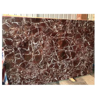 China Modern Dramatic Purple And Red Marble With White Veins Natural Stone Marble Tiles for sale