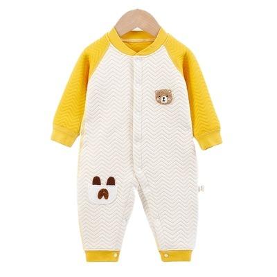 China New casual winter long sleeve printing little bear baby clothes cute pure style newborn romper cotton baby clothes for sale