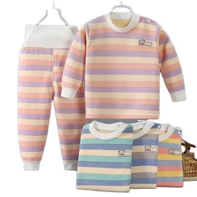 China New style Autumn And Winter Pure Cotton casual children's printing underwear set baby pants and complement children's clothing for sale