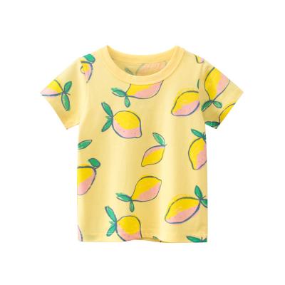 China Latest Fruit Print Babies Summer Cotton Anti-Shrink Shorts Sleeves T-shirt Baby Summer Clothing for sale