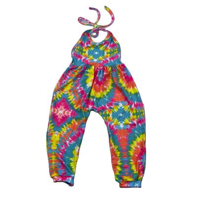 China Color Fade Proof Children Tie Dye Printed Overalls Summer Long Pants Overalls For Toddlers for sale