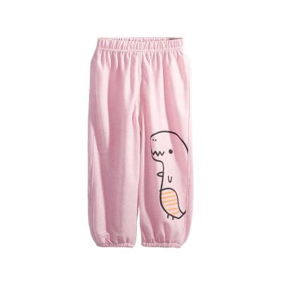 China Fade Proof Latest Baby Girls Summer Breathable Dinosaurs Color Printing Cotton Pants Classic Casual Kids Pants Children Sports Clothes for sale