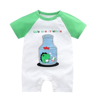 China Lovely summer baby overalls short sleeve cartoon cotton baby clothes new wholesale newborn baby clothes for sale