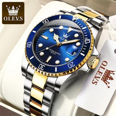 China Automatic date olevs watch luminous waterproof men's OLEVS 5885 men's quartz watch trend calendar display stainless steel strap for sale