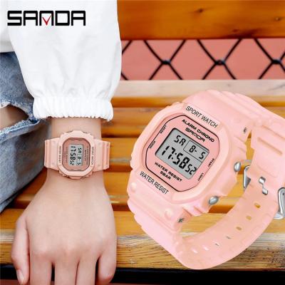 China SANDA White Fashion Women Alarm Watches Waterproof LED Digital Watch for Feminine Clock Ladies Sport Wristwatch relogio feminino 293 for sale