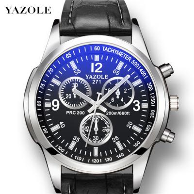 China Men Yazole 271 P mens brand fashion luxury leather belts watch cheap sports watch relogio quartz male watches for sale