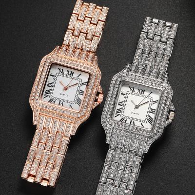 China Luxury Iced Out Hip Hop Style Hip Hop Watches Quartz Wristwatches With Stainless Steel Men Square Watch Maker for sale