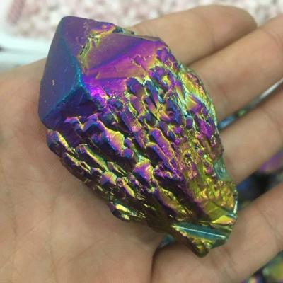 China China Wholesale Crystal Crafts Natural Aura Rainbow Quartz Druzy Cluster Clad Home Ornaments Decoration Healing for sale