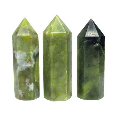 China Wholesale Folk Art Natural Crystal Tower Opens Xiuyan Jade Gemstone Quartz Polished Point Magic Wand Witch Healing Gifts Home Decoration for sale