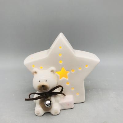 China Eco - Friendly Custom Brand Teddy Bear Decor Star Shape Porcelain LED for sale