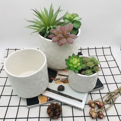 China Eco-friendly whole sale porcelain three-dimensional printing flower pot for home decoration for garden for sale