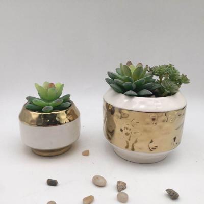 China Hot Sale Porcelain Plated Flower Pot Eco - Friendly Round Shape for sale