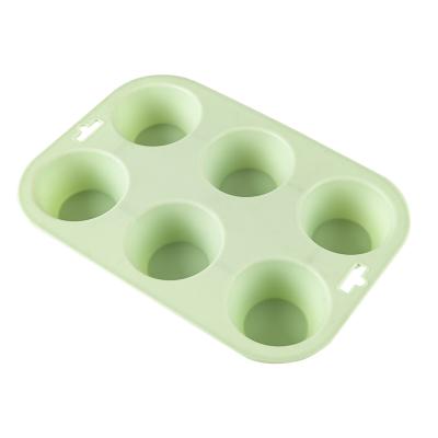 China Viable Cake Silicone Chocolate Pastry Mold Cake Silicon Private Label Baking Mold With 6 Cups for sale