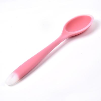 China Sustainable Popular Hot Selling Colorful Kitchen Tools Silicone Utensil Kitchen Fruit Vegetable Salad Spoon for sale