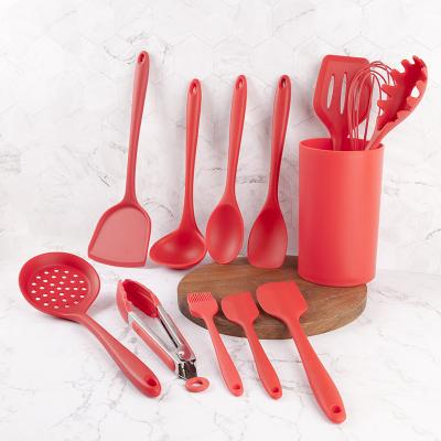 China 12 Pieces Silicone Kitchen Cookware Set Sustainable Kitchen Shovel Set Kitchen Accessories Silicone Cook Ware Eco-Friendly Utensils for sale