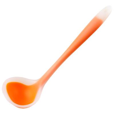 China Amazon Kitchen Silicone Soup Pouch Kitchen Utensil Silicone Viable Hot Selling Translucent Pouch With Nylon Core Handle Cooking Spoon for sale