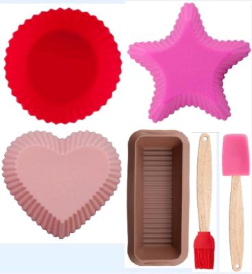 China Viable Silicone Mold Food Grade Silicone Cake Spatula Mold Brush Turner Pin Mat Gift Baking Sets Biscuit Cutter Cartoon Tools for sale