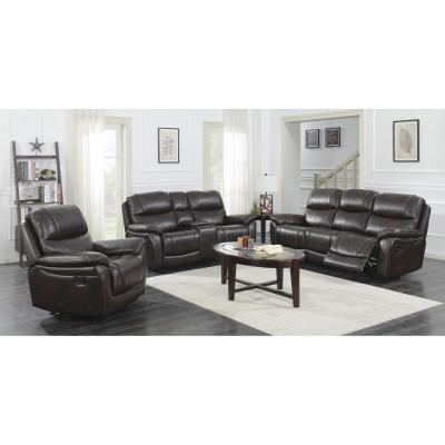 China Frank Extendable Furniture Antique Recliner Sofa Set European Style 3+2+1 Leather Recliner Sofa for sale