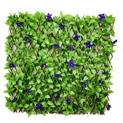 China Easily Assembled Artificial Artificial Boxwood Leaf Wall Leaf Fence Plant Willow Trellis Expanding for sale