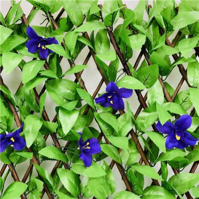 China Easily Assembled Artificial Plants Grow Hedge Ivy To The Balcony With 24 Flower Leaf Plastic Fence Leaves for sale