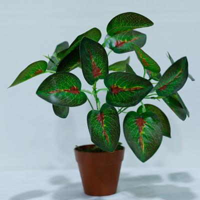 China Factory Direct Selling Easily Assembled Plastic Greenery Plants Dark Green Potted Artificial Plants Leaf Leaf Tree House for sale