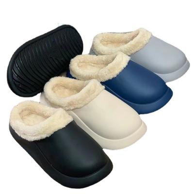 China Winter Slippers Fashion Trend Eva Clog Indoor Warm Cotton Couples Shoes Women Man Shoes Fashion Trend Soft Fur Slippers for sale