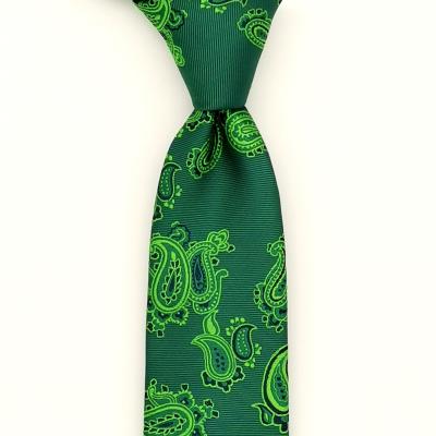 China Widely Used High Quality Mens Suit Tie Woven For Sale Custom Logo Green Printing Tie for sale