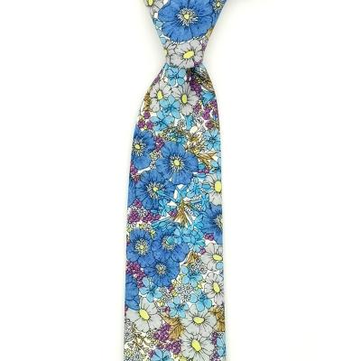 China 2021 New Design Cotton Flower Printed Tie Men's Colorful Floral Neck Ties for sale