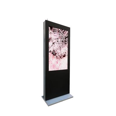 China Advertising Display Kiosk 55 Inch Floor Standing Aluminum Alloy Frame Hotel Advertising Machine Screen Kiosk Players Vertical Digital Kiosk for sale