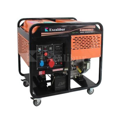 China 110v 220v DC Portable Horizontal 2 Cylinder Air Cooled 3000rpm / 3600rpm Diesel Generator S10000DE for sale