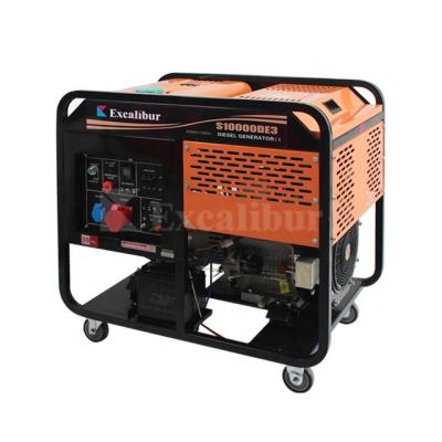 China air cooled 10000 watt portable open frame diesel generators S10000DE single phase for sale