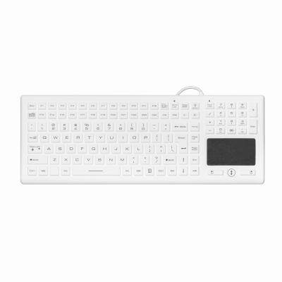 China Full Size Medical Equipment Waterproof Desktop Backlit IP68 Silicone Medical Keyboard With Built-in Touchpad for sale