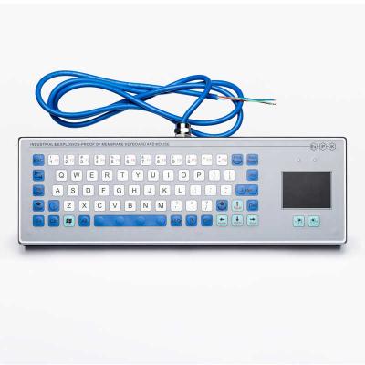 China Industrial Explosion-proof Waterproof Membrane Keyboard Custom 81 Keys IP68 Sealed Desktop With Touchpad Membrane Metal Industrial Explosion-proof Keyboard With Touchpad for sale