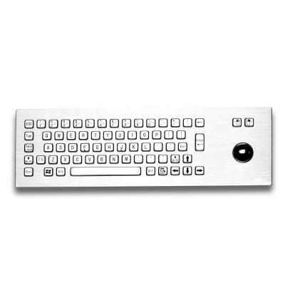 China Custom 67 Keys Vandal Proof Industrial Keyboard with Trackball USB Stainless Steel Waterproof Vandal Proof Metal Rugged Keyboard for sale