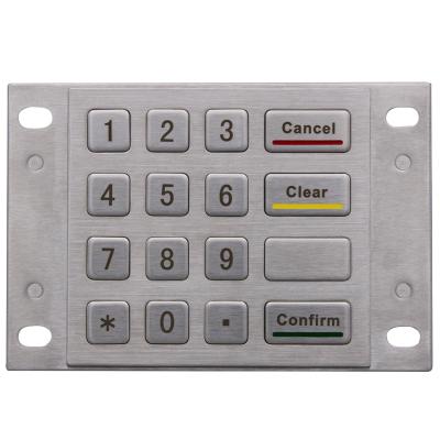 China Telephone 16 Keys Kiosk Rugged Mount Industrial Vandal Proof Panel Metal 4 Keypad Numeric Keypad Metallic Stainless Steel 4 x 4 for sale