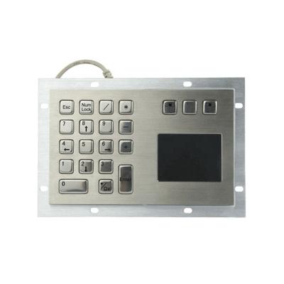 China Kiosks Waterproof IP65 Panel Mount Stainless Steel 18 Buttons Metal Numeric Keypad With Trackpad Integrated for sale