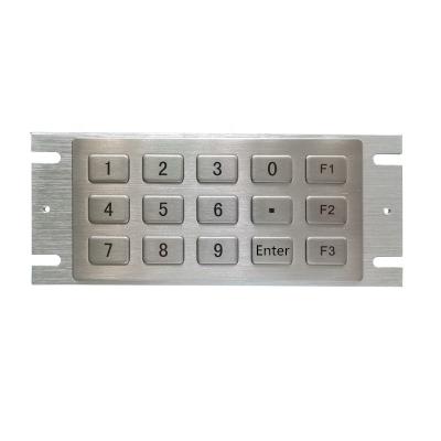 China Customizable 15 Key Kiosk Stainless Steel Rugged Industrial Metal Keypad Numeric Keypad For Information Kiosk for sale