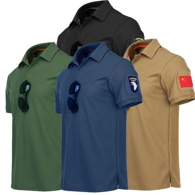 China Anti-Wrinkle 2022 Men's White T-shirt Cargo Shirt Military Short Sleeve Tactical Pullover T-shirt Army Outdoor Combat Polo Shirts for sale